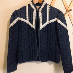 Vintage Gunne Sax Prairie Lace Quilted Jacket